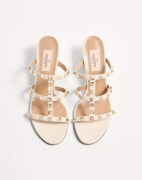 Valentino Rockstud Calfskin Leather Slide Sandal 60 Mm - Image 6